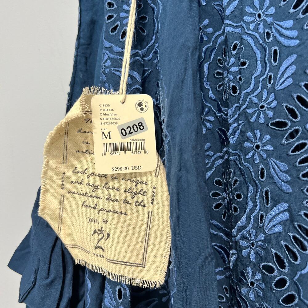 NEW NWT Free People Mimosa Eyelet Mini Dress Blue Size M - Picture 5 of 8
